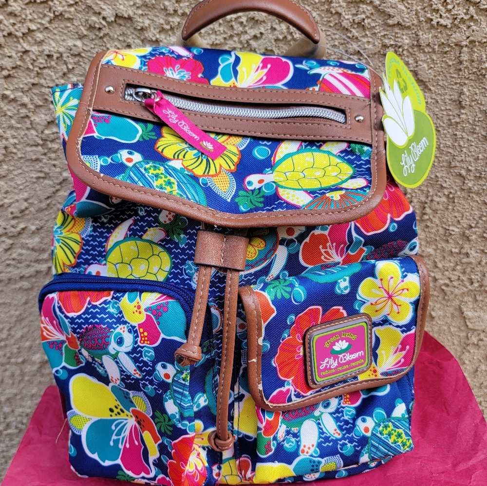 Lily Bloom Blue Floral Backpack
